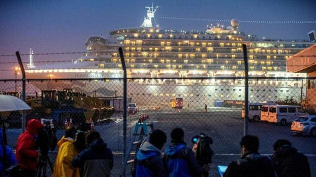 The cruise ship Diamond Princess, with 3,700 passengers total, held by far the largest cluster of cases outside China with around 400 people testing positive.(REUTERS) The cruise ship Diamond Princess, with 3,700 passengers total, held by far the largest cluster of cases outside China with around 400 people testing positive.(REUTERS)