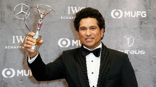 Sachin Tendulkar poses after winning the Laureus Best Sporting Moment award for "Carried on the shoulders of a nation"(REUTERS) Sachin Tendulkar poses after winning the Laureus Best Sporting Moment award for "Carried on the shoulders of a nation"(REUTERS)