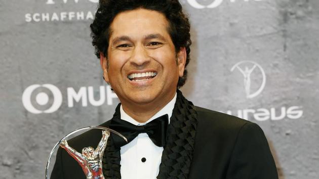 Sachin Tendulkar poses after winning the Laureus Best Sporting Moment award for "Carried on the shoulders of a nation" during the Laureus World Sports Awards 2020 in Berlin.(REUTERS) Sachin Tendulkar poses after winning the Laureus Best Sporting Moment award for "Carried on the shoulders of a nation" during the Laureus World Sports Awards 2020 in Berlin.(REUTERS)