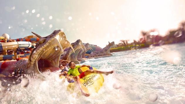 With 43 rides, slides and attractions, the futuristic Yas Waterworld sprawls over an area of around 15 football fields.