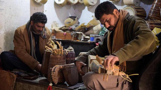 Performances that once took place in secret are returning. Shops selling instruments are open and thriving again, while local broadcasters frequently feature rising Pashto pop singers in their programming. And new, up and coming bands like Peshawar’s Khumariyaan have reached rare, nationwide acclaim after appearing on the popular Coke Studios broadcast, where they fused traditional sounds with modern tastes—spreading Pashtun music far from its native homeland. (Abdul Majeed / AFP)
