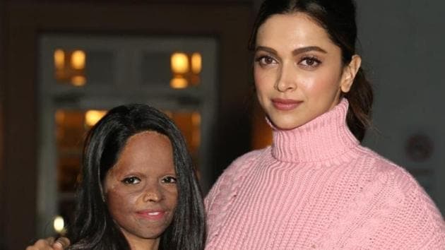 Deepika Padukone with Laxmi Agarwal during the promotions of Chhapaak.(IANS) Deepika Padukone with Laxmi Agarwal during the promotions of Chhapaak.(IANS)