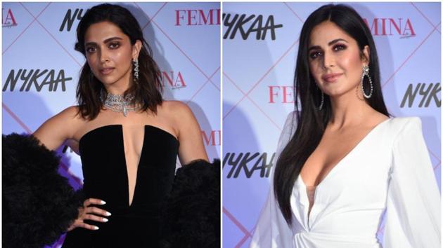 Deepika Padukone and Katrina Kaif at Nykaa Femina Beauty Awards 2020.(Varinder Chawla)