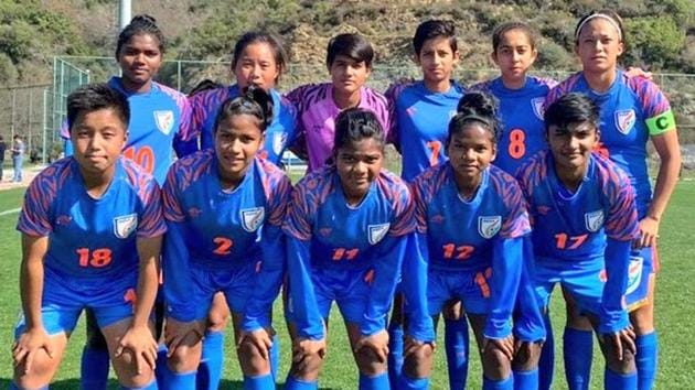 India defeated Romania in their U-17 women’s football match. (Twitter) India defeated Romania in their U-17 women’s football match. (Twitter)