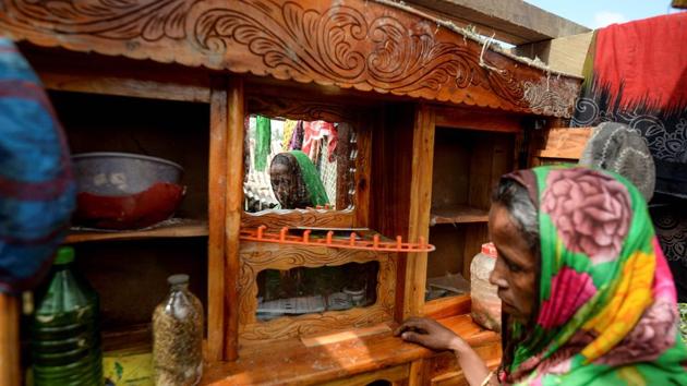 Rashida is heartbroken but unsurprised that her adult sons, aged 24 and 27, abandoned her and their two young siblings. “They are part of this society after all,” the 45-year-old said, wiping away tears. Her tiny shack has no roof—it was blown off by a deadly cyclone—but there have been no offers of help from neighbours or officials, who she claims helped others in the village but shunned her. (Munir uz Zaman / AFP) Rashida is heartbroken but unsurprised that her adult sons, aged 24 and 27, abandoned her and their two young siblings. “They are part of this society after all,” the 45-year-old said, wiping away tears. Her tiny shack has no roof—it was blown off by a deadly cyclone—but there have been no offers of help from neighbours or officials, who she claims helped others in the village but shunned her. (Munir uz Zaman / AFP)
