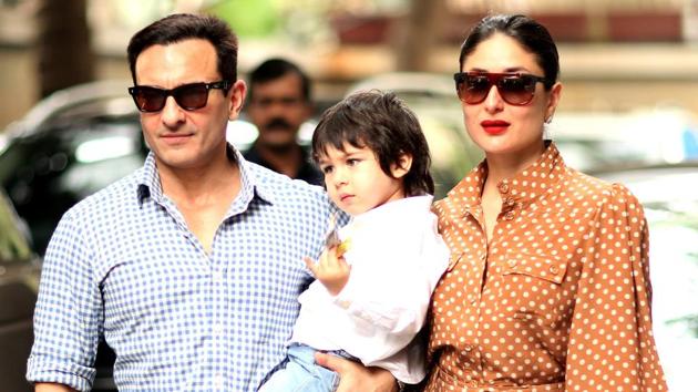 Bollywood actor Saif Ali Khan and wife Kareena Kapoor Khan with their son Taimur Ali Khan.