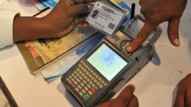 On the proposal to link the electoral list with the 12-digit biometric number, the law secretary is said to have given a favourable opinion and assured the ECI that a cabinet note would soon be prepared to change the two laws - the Representation of People’s Act and Aadhaar law.(AFP file photo)