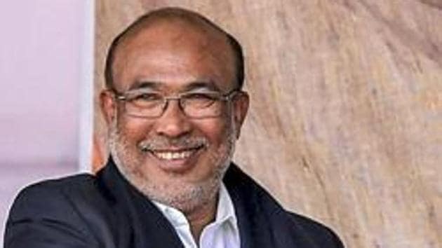 Manipur Chief Minister N Biren Singh made the announcement about the Imphal-Mandalay bus service in the Legislative Assembly on Tuesday.(PTI File Photo) Manipur Chief Minister N Biren Singh made the announcement about the Imphal-Mandalay bus service in the Legislative Assembly on Tuesday.(PTI File Photo)