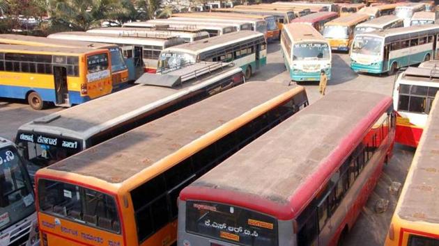 Bus service in Karnataka is likely to be hit on Thursday(HT Photo) Bus service in Karnataka is likely to be hit on Thursday(HT Photo)