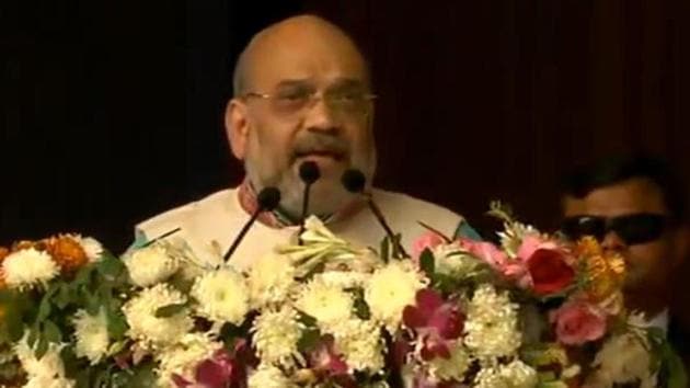 Amit Shah addressed 34th statehood day function in Itanagar, Arunachal Pradesh(Courtesy- Twitter-@BJP4India) Amit Shah addressed 34th statehood day function in Itanagar, Arunachal Pradesh(Courtesy- Twitter-@BJP4India)