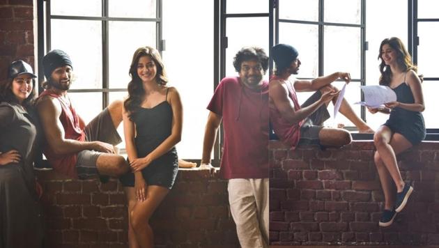 Ananya Panday and Vijay Deverakonda with Charmee Kaur and Puri Jagannadh.