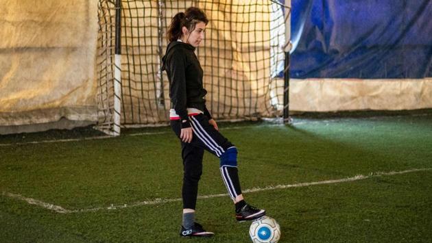 The 20-year-old (pictured) also finished top scorer at the end of a season that saw teams from all over Syria face off over weeks before the final that was held in late January in Damascus. “I’ve been hooked on football since I was little,” Sheikh said during a training session in Amuda, a town in northeastern Syria where part of the autonomous Kurdish administration is headquartered. (Delil Souleiman / AFP)