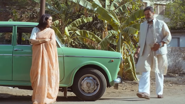 Deepti Naval and Mahesh Manjrekar in a still from Pawan & Pooja.