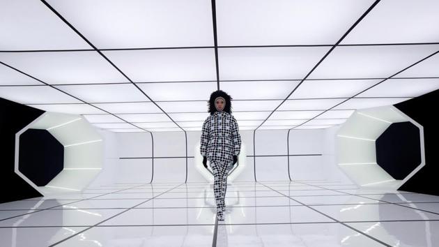 A model presents creations from the Moncler Autumn/Winter 2020 collection during Milan Fashion Week in Milan, Italy. (Alessandro Garofalo / REUTERS)
