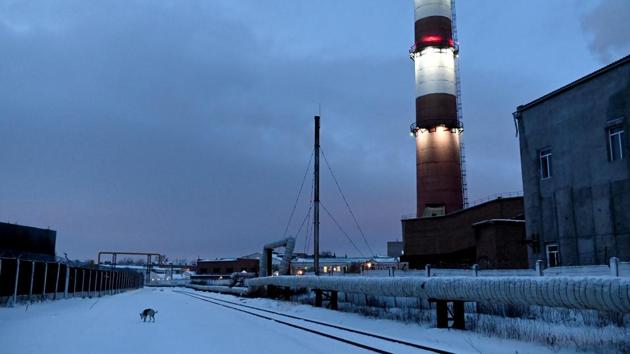 A dog walks along the snow, next to a power plant in Omsk. Vergunov’s favourite time is night. Though at its coldest, the city is quiet and he is free to roam and search a rubbish dump for glass bottles and other items he can exchange for a small sum. (REUTERS)