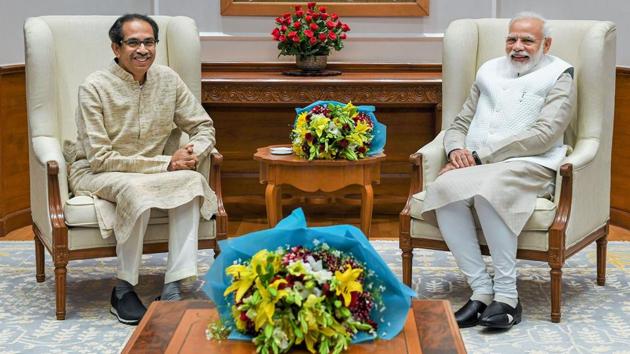 Prime Minister Narendra Modi with Maharashtra Chief Minister Uddhav Thackeray in New Delhi. This was Thackeray’s first visit to the national capital after taking over as the chief minister of Maharashtra.He later met Congress President Sonia Gandhi and veteran BJP leader L K Advani. (PTI)