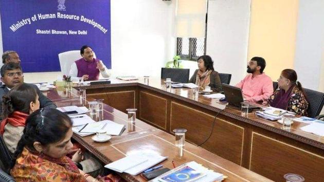 The states were marked on a scale of 1000 and Gujarat, Kerala and Chandigarh scored more that 850 points; the scores of Delhi and Maharashtra were 800 plus. (Photo @HRDMinistry) The states were marked on a scale of 1000 and Gujarat, Kerala and Chandigarh scored more that 850 points; the scores of Delhi and Maharashtra were 800 plus. (Photo @HRDMinistry)
