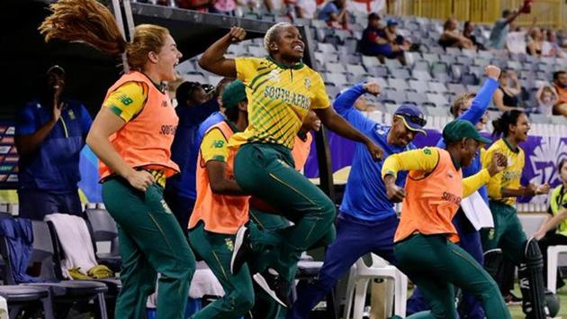 South Africa defeated England in the Women’s T20World Cup.(Twitter)