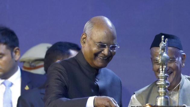 President of India Ram Nath Kovind expressed happiness that judgments of the Supreme Court are being now made available in nine vernacular languages to make them accessible to the common people. (Rahul Raut/HT PHOTO) President of India Ram Nath Kovind expressed happiness that judgments of the Supreme Court are being now made available in nine vernacular languages to make them accessible to the common people. (Rahul Raut/HT PHOTO)