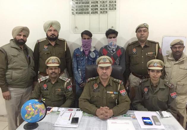 Two accused of raping a teenager in police custody in Ludhiana on Sunday. (HT PHOTO) Two accused of raping a teenager in police custody in Ludhiana on Sunday. (HT PHOTO)