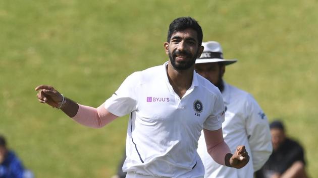 India's Jasprit Bumrah celebrates the dismissal of New Zealand's BJ Watling for 14 during the first cricket test between India and New Zealand at the Basin Reserve in Wellington, New Zealand, Sunday, Feb. 23, 2020. (AP Photo/Ross Setford) (AP) India's Jasprit Bumrah celebrates the dismissal of New Zealand's BJ Watling for 14 during the first cricket test between India and New Zealand at the Basin Reserve in Wellington, New Zealand, Sunday, Feb. 23, 2020. (AP Photo/Ross Setford) (AP)