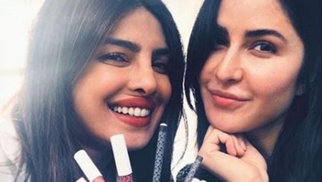 Priyanka Chopra and Katrina Kaif bond over makeup.