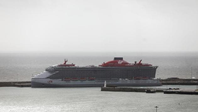The Virgin Voyages Scarlet Lady cruise liner sits docked at Dover Port in Dover, Britain.British entrepreneur Richard Branson hopes to lure a younger generation of holidaymakers with his first cruise ship, featuring a boutique hotel-type design, festival environment and features like sundeck yoga, a tattoo studio and vinyl records store. (Simon Dawson / REUTERS) The Virgin Voyages Scarlet Lady cruise liner sits docked at Dover Port in Dover, Britain.British entrepreneur Richard Branson hopes to lure a younger generation of holidaymakers with his first cruise ship, featuring a boutique hotel-type design, festival environment and features like sundeck yoga, a tattoo studio and vinyl records store. (Simon Dawson / REUTERS)