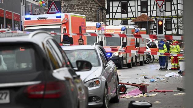 Police shut down the area to allow emergency crews to deal with the crash. Police said they couldn’t immediately provide further details and urged people not to spread “unconfirmed reports” about the crash.(AP) Police shut down the area to allow emergency crews to deal with the crash. Police said they couldn’t immediately provide further details and urged people not to spread “unconfirmed reports” about the crash.(AP)
