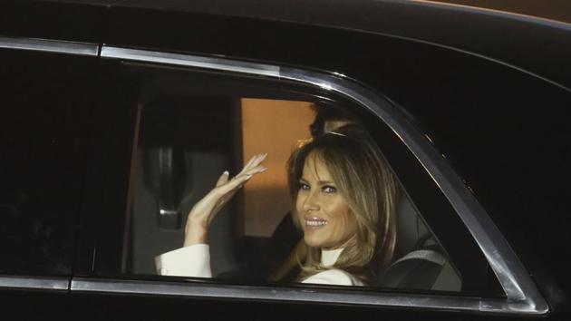 Melania Trump arrived in India on Monday with US President Donald Trump, who is on a two-day visit to the country. Feb.24, 2020. (AP) Melania Trump arrived in India on Monday with US President Donald Trump, who is on a two-day visit to the country. Feb.24, 2020. (AP)