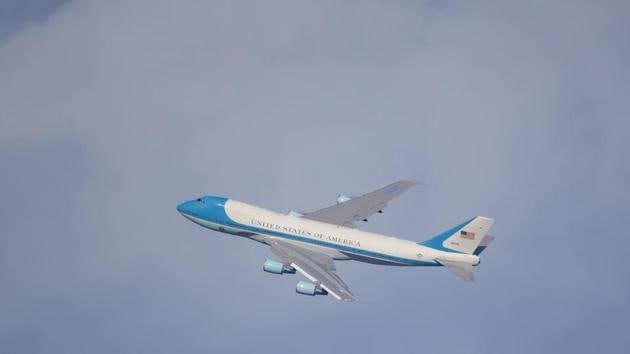 Air Force One departs Daytona Beach International Airport prior to the Daytona 500 on February 16.(Reuters Photo)