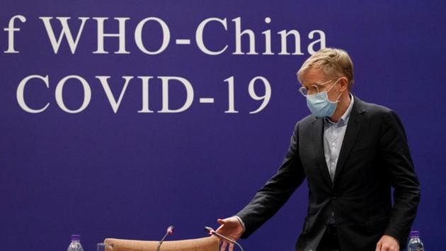 Bruce Aylward of the World Health Organisation (WHO) attends a news conference of the WHO-China Joint Mission on Covid-19 about its investigation of the coronavirus outbreak in Beijing, China.(REUTERS)
