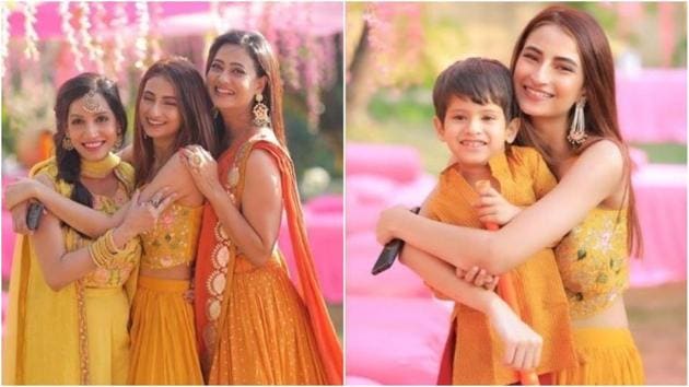 Shweta Tiwari with her daughter Palak and son Reyansh.