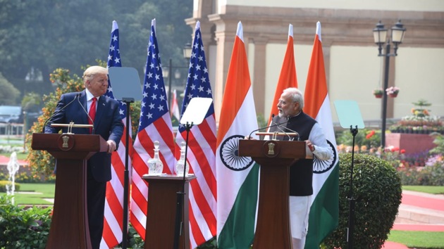 Donald Trump on Tuesday thanked Prime Minister Narendra Modi and the Indian people for the lavish welcome extended to him(HT Photo/Mohd Zakir Siddique) Donald Trump on Tuesday thanked Prime Minister Narendra Modi and the Indian people for the lavish welcome extended to him(HT Photo/Mohd Zakir Siddique)