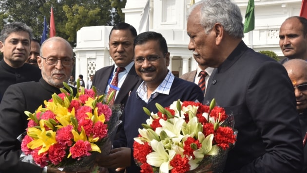 Arvind Kejriwal on Tuesday said the meeting with Union Home Minister Amit Shah was positive and all parties have stressed on restoring peace in the national capital(HT Photo/Sonu Mehta)