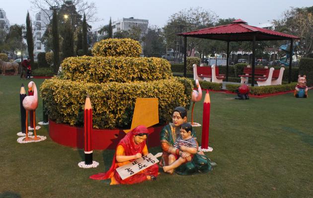 CThe park maintained by the RWA in Sector 51, Chandigarh Photo by Gurminder Singh/Hindustan Times