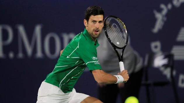 Tennis - ATP 500 - Dubai Tennis Championships - Dubai Duty Free Tennis Stadium, Dubai, United Arab Emirates - February 26, 2020 Serbia's Novak Djokovic in action during his second round match against Germany's Philipp Kohlschreiber(REUTERS)