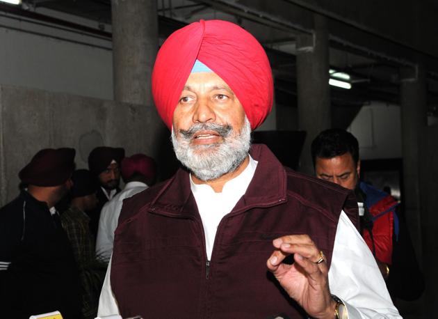 Punjab health minister Balbir Singh Sidhu during the press conference at Punjab State Assembly in Chandigarh on Wednesday.(Keshav Singh/HT)