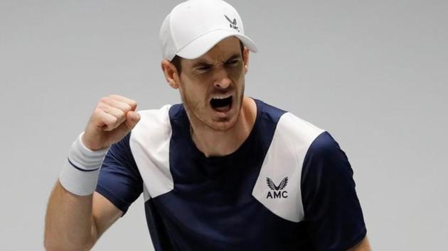 Britain's Andy Murray reacts during his match against Netherlands' Tallon Griekspoor.(REUTERS)