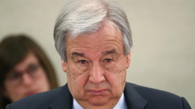 United Nations Secretary-General Antonio Guterres attends a session of the Human Rights Council at the United Nations in Geneva, Switzerland, February 24, 2020. REUTERS/Denis Balibouse(Reuters photo) United Nations Secretary-General Antonio Guterres attends a session of the Human Rights Council at the United Nations in Geneva, Switzerland, February 24, 2020. REUTERS/Denis Balibouse(Reuters photo)