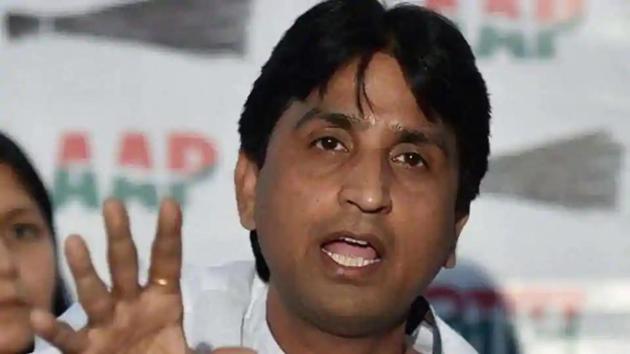 Kumar Vishvas said asked the Home Ministry to take action against AAP leader Tahir Hussain after media reports showed stacks of firearms at his house.(PTI file photo)