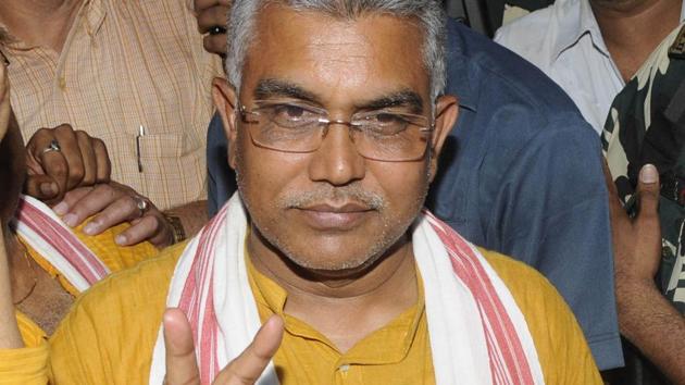 BJP State President Dilip Ghosh says party will continue to press for NRC in West Bengal(Samir Jana/HT PHOTO/File)