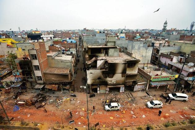 A view of Karawal Nagar on Thursday after three days of murder, rioting and arson in the north-east Delhi neighbourhood. (Amal KS/HT PHOTO) A view of Karawal Nagar on Thursday after three days of murder, rioting and arson in the north-east Delhi neighbourhood. (Amal KS/HT PHOTO)
