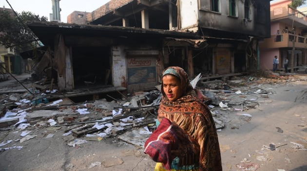 A scene of destruction at Brahmapuri in Northeast Delhi.(Amal KS/HT Photo) A scene of destruction at Brahmapuri in Northeast Delhi.(Amal KS/HT Photo)