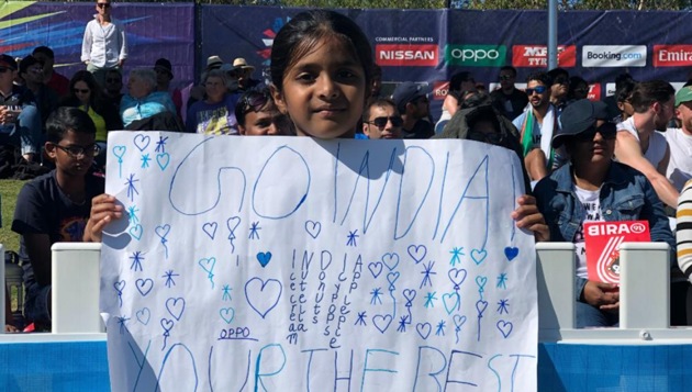 An Indian fan at the stadium.