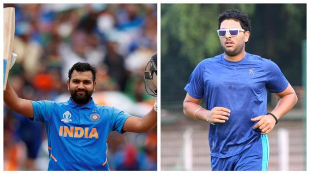 Rohit Sharma and Yuvraj Singh. (Reuters/HT) Rohit Sharma and Yuvraj Singh. (Reuters/HT)
