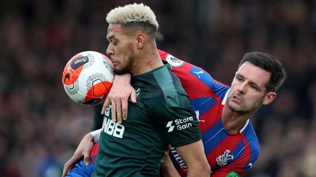 Newcastle United's Joelinton in action with Crystal Palace's Scott Dann.(REUTERS)