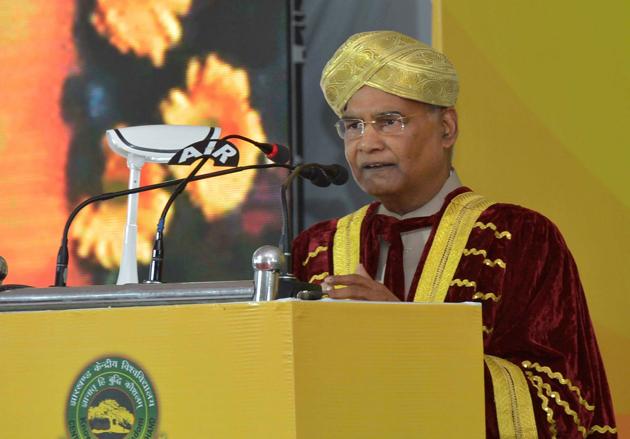 Ranchi: President Ram Nath Kovind addresses a gathering at first convocation of the Central University of Jharkhand, in Ranchi, Friday, Feb. 28, 2020(PTI) Ranchi: President Ram Nath Kovind addresses a gathering at first convocation of the Central University of Jharkhand, in Ranchi, Friday, Feb. 28, 2020(PTI)