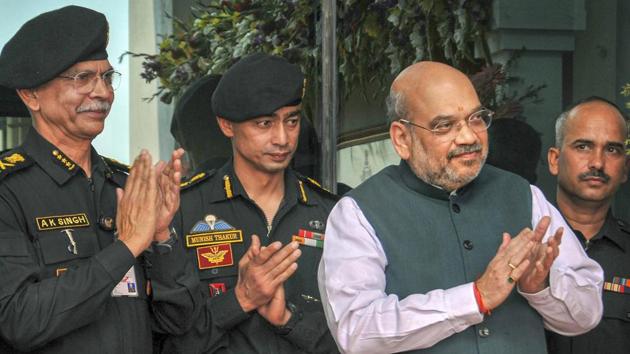 Union Home Minister Amit Shah said NDA government has taken several steps for the armed forces’ welfare. (PTI Photo) Union Home Minister Amit Shah said NDA government has taken several steps for the armed forces’ welfare. (PTI Photo)