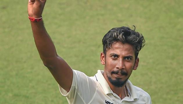 Kolkata: Bengal bowler Ishan Porel celebrates after picking up 5 wickets against Karnataka during 2nd day of Ranji Trophy semifinal match at Eden Garden in Kolkata, Sunday, March 1, 2020.(PTI) Kolkata: Bengal bowler Ishan Porel celebrates after picking up 5 wickets against Karnataka during 2nd day of Ranji Trophy semifinal match at Eden Garden in Kolkata, Sunday, March 1, 2020.(PTI)