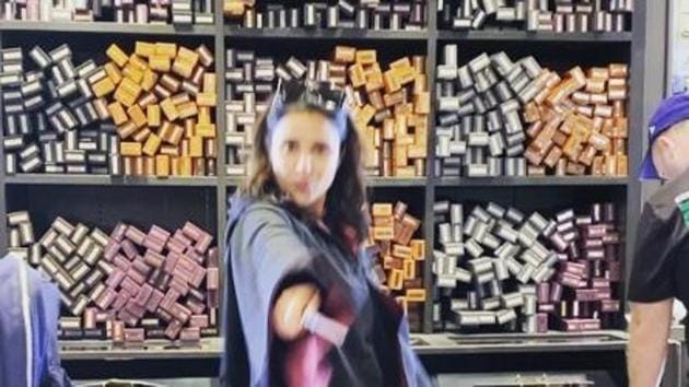 Parineeti Chopra wields a wand in a new video she shared online. Parineeti Chopra wields a wand in a new video she shared online.